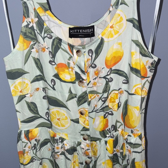 NWT Kittenish Lemon Print Maxi Dress - Picture 9 of 12